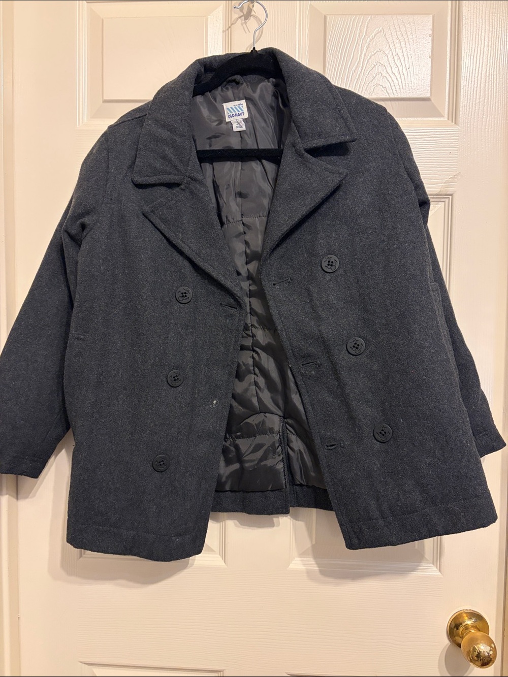 Old Navy Dark Charcoal Double-Breasted Peacoat